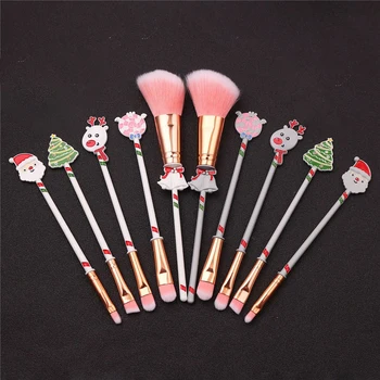 

5pcs Professional Makeup Brush Set Powder Lip Eye Concealer Shadow Brush Facial Beauty Tools Christmas Elk Blushes Brush