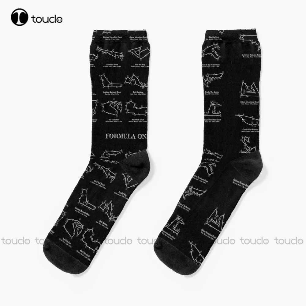 

Race Tracks Socks Football Socks Christmas Fashion New Year Gift Unisex Adult Teen Youth Socks 360° Digital Print Thanksgiving