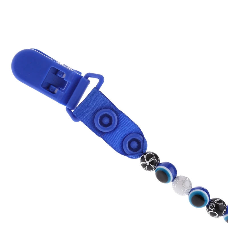 

Baby Kids Pacifier Clip Chain Blue Eyes Beads Dummy Soother Nipple Strap Holder