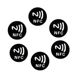 Étiquettes autocollantes noires NFC Ntag213 NTAG 213, Badges métalliques 28TE, micro nfc, 6 pièces 