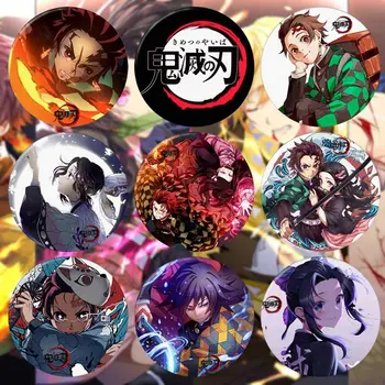 

Anime Demon Slayer: Kimetsu No Yaiba Kamado Tanjirou Cosplay Bedge Cartoon Collect Backpacks Bags Badges Button Brooch Pins