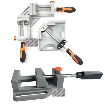 

Aluminum Alloy Woodworking Right Angle 90 Degree Corner Clamp Carpenter Welding Photo Framing Single Double Handle Table Vise