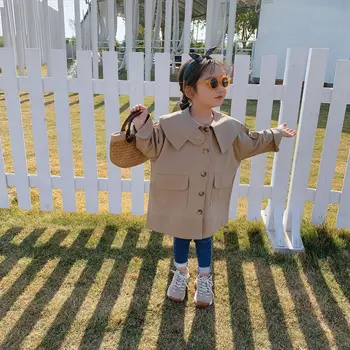 

Jackets for Girls Fashion Long Kids Girl Jacket Baby Windbreaker Coat for Children Girl 3 4 5 6 8 Yrs Casual Girl Trench Coat