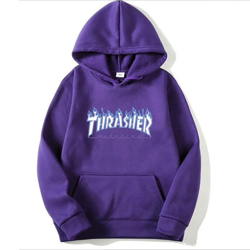 

Spring and autumn man casual sport solid color pullover hoodies male fashion flame print hooded sweatershirt man street tops