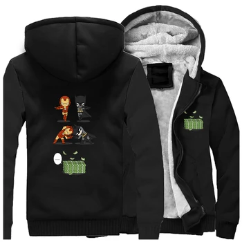 

2019 New Anime Cartoon Thick Fashion Winter Men's Hoodies Super hero Outerwear Polyester Jacket Coat Tops Clothing