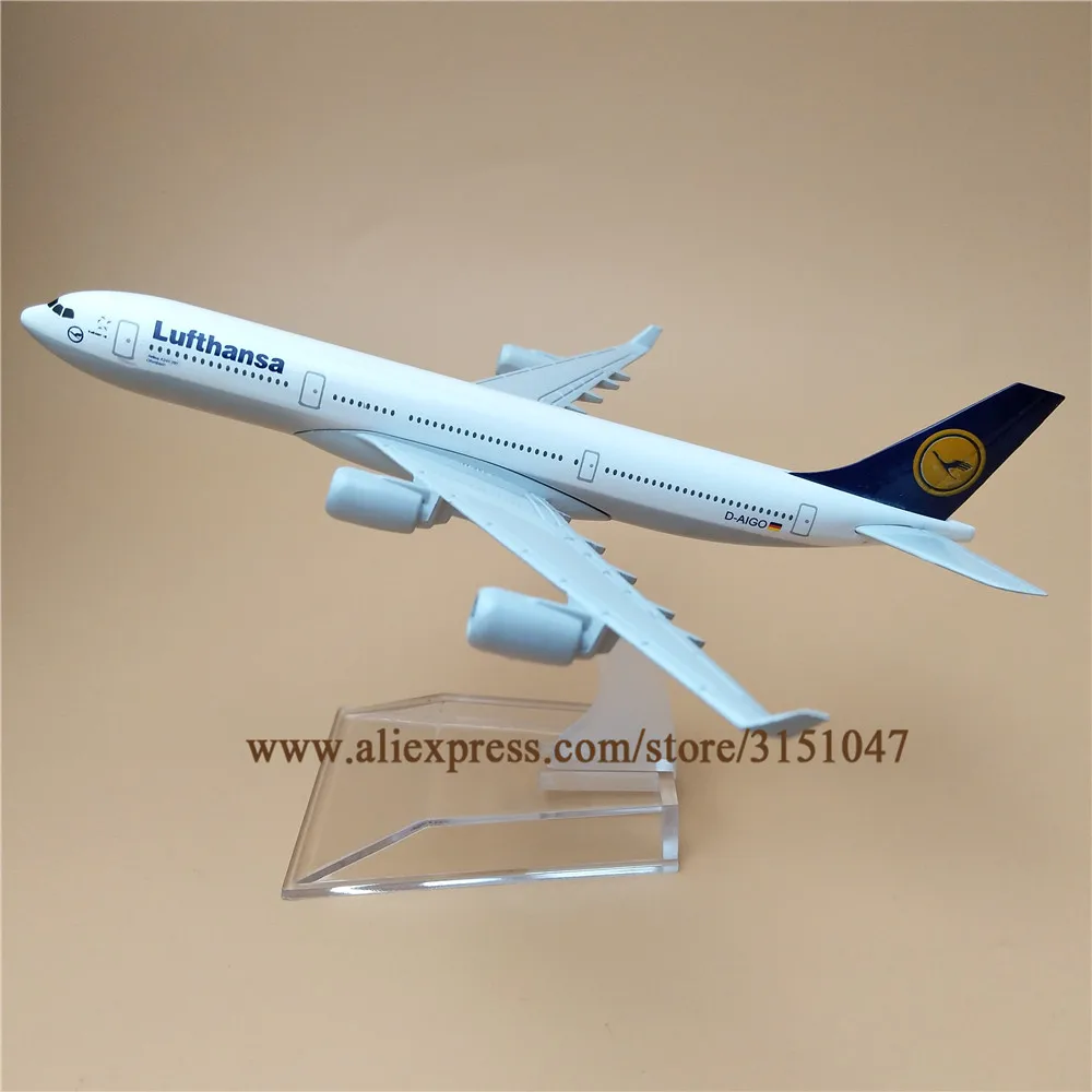 16 см Air Германия Lufthansa Airbus 340 A340 Airlines модель самолета Металл литье под давлением