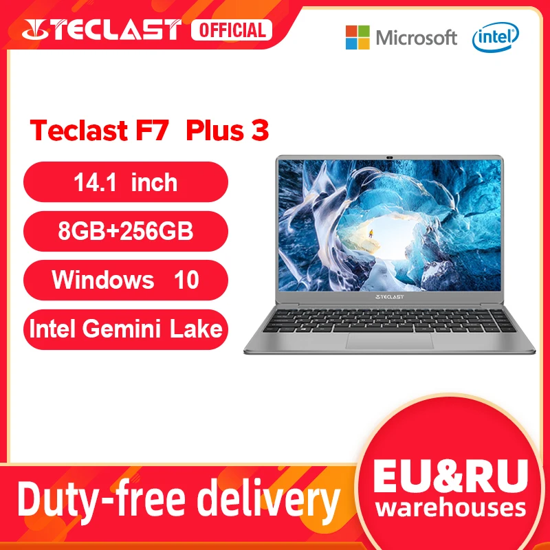 Teclast F7 Plus 3 14.1" Laptop 8GB RAM 256GB SSD Intel Gemini Lake N4120 Dual-band Wi-Fi Computer 1920x1080 Windows 10 Notebook 1