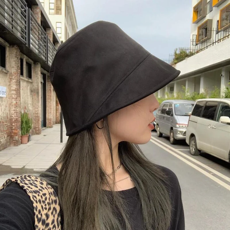 Spring Summer Women Bucket Hat Solid 