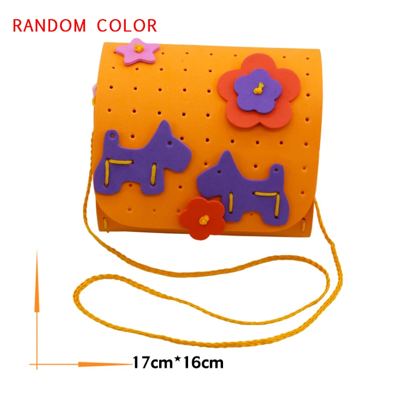 dog2 Random Color Saizhi 1 Набор Diy EVA пазлы из пенополиуретана милые животные Детские сумки ручной работы поделки для детей Интерактивные развивающие игрушки подарки - Цвет: dog2 Random Color