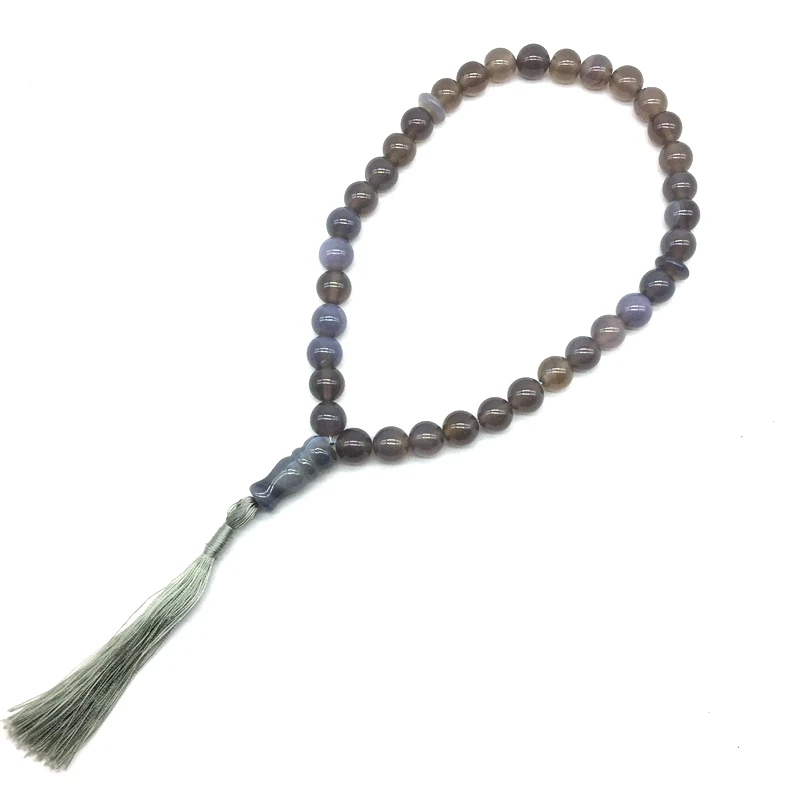 Четки Молитва бисера tassel pendant 33 бусины исламский мусульманский Аллах Мохаммеда четки оптом по низкой цене для мужчин и женщин - Окраска металла: gray agate