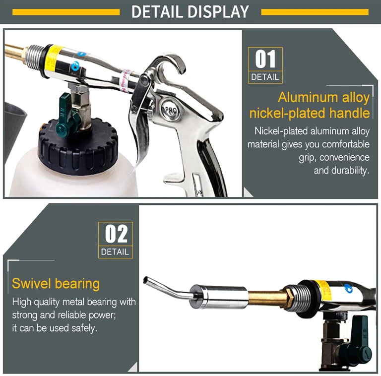 Z-010 Z-020 сталь Tornador интерьер Глубокая чистка пистолет для техническое обслуживание кабины автомобилей пневматическая Автомобильная стирка стальное оборудование Tornado пистолет