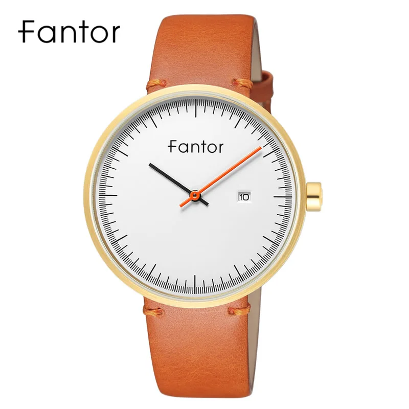

Fantor Casual Men Minimalist Watch Quartz Wristwatch Genuine Leather Waterproof Date Window Sport Fashion Brand Men's Watches