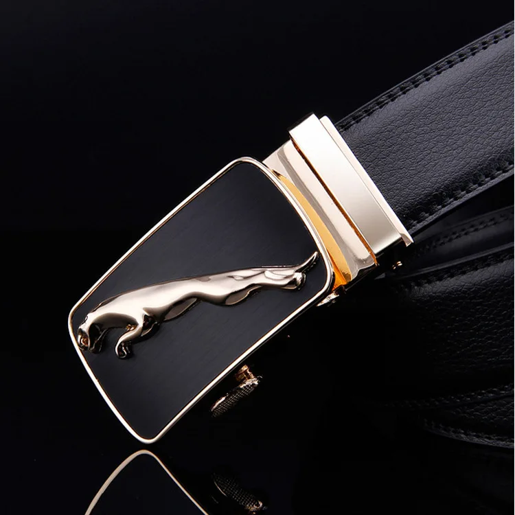 new arrival gold jaguar automatic buckle men belts luxury quality