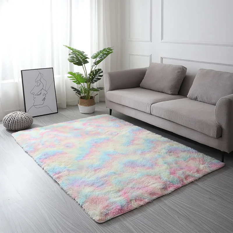 

Fluffy Bedroom Rugs Shaggy Geometric Design Area Rug For Girls Baby Room Kids Living Room Home Decor Floor Carpet