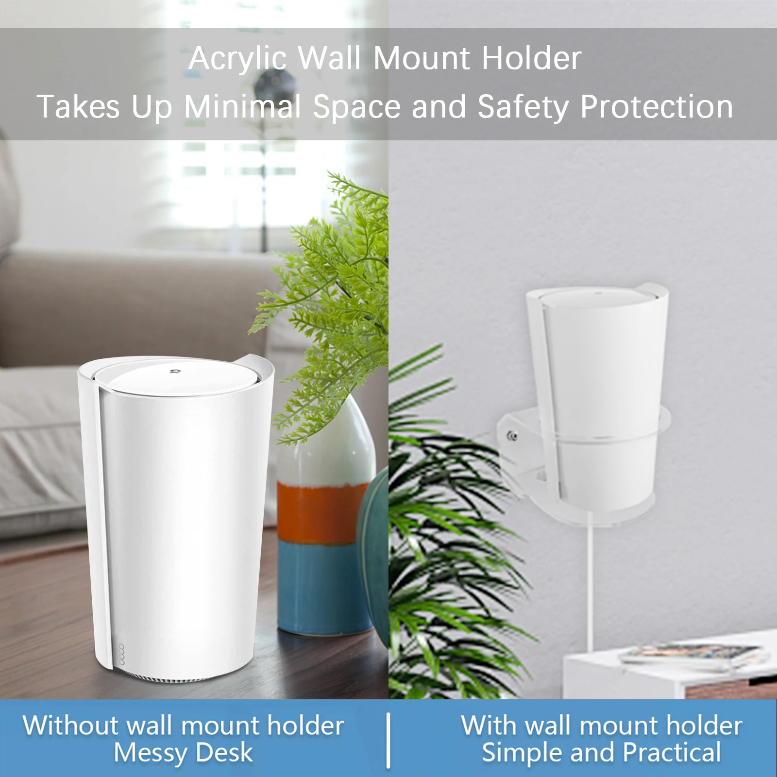 Montagem na Parede para Tp-link Deco X90 Toda a Casa Malha Sistema Wi-fi Casa Roteador Wi-fi Prateleira Acrílico Suporte Transparente - Image 5