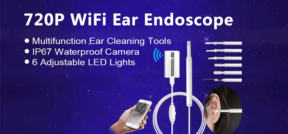 KERUI WIFI Endoscope Camera Mini Waterproof Soft Cable Inspection Camera 8mm 1M USB Endoscope Borescope IOS Endoscope For Iphone - Famidy.com