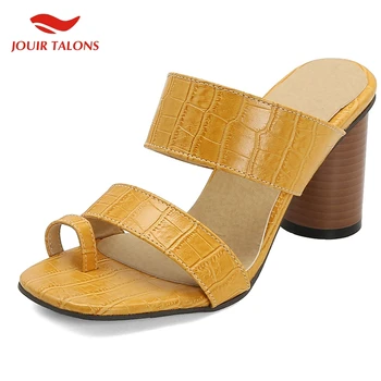 

brand new plus Size 48 Sexy Round High Heels shoes women Summer Party Mules woman sandals Slipper