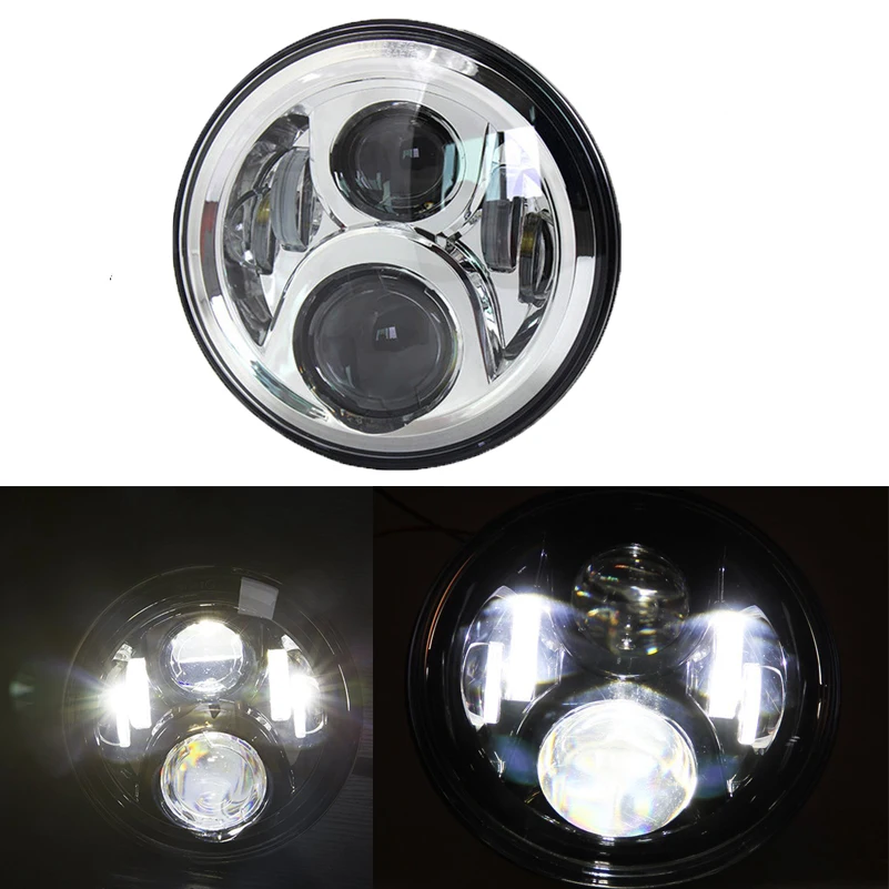 50W chrome " Круглый Монтажный кронштейн, светильник, кольцевой кронштейн, 7 дюймов, мотоциклетный светодиодный головной светильник для Harley Softail Touring для Jeep Wrangler - Color: 50W chrome