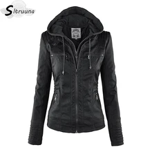Sitruuna женские толстовки зимняя Мото куртка Горячая отложной воротник женская верхняя одежда искусственная кожа полиуретан Женская куртка, пальто