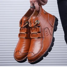 Новинка года; классические мужские туфли из натуральной кожи; осенние повседневные мужские кроссовки с высоким берцем; удобная обувь; большие размеры 38-48