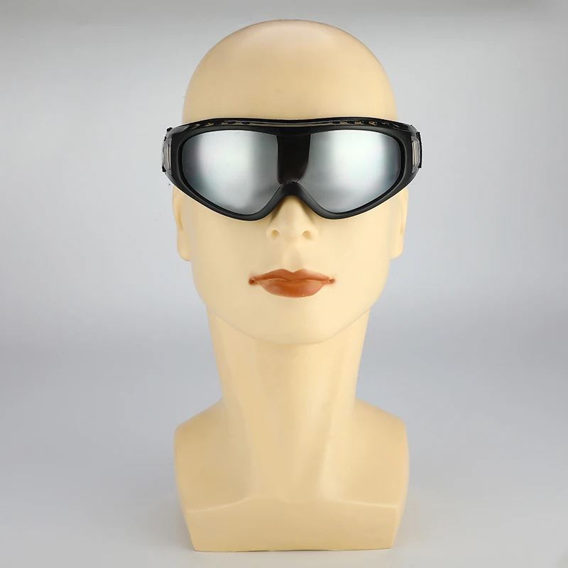 Серебристый Windproof Safety UV400 Glasses Goggles Outdoor Sports Welding Glasses Ski Goggles Dustproof Glasses for Skiing Moto Cycling - Цвет: Серебристый