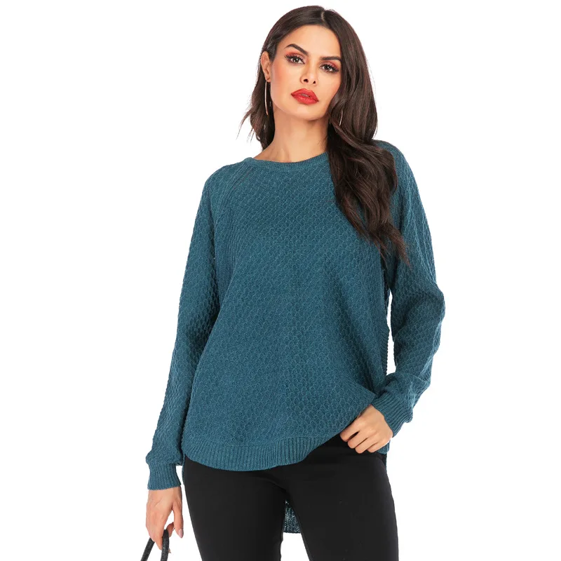 

Women's Sweaters 2020 Fashion Pullovers Knitted Large Size Loose Crew Neck Warm Korean Style Winter Clothes Long Sleeve Top