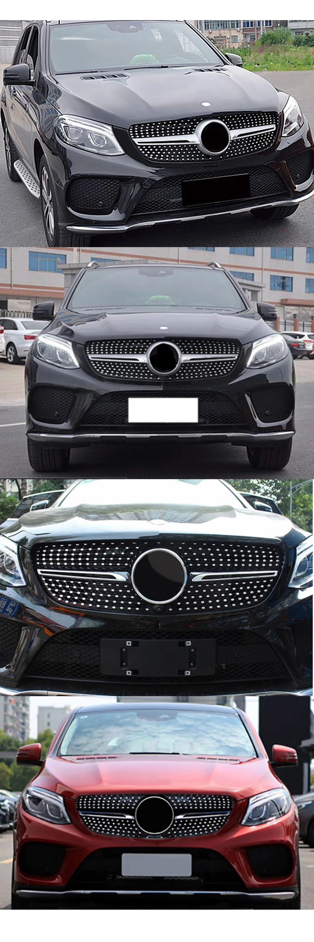 Алмазная сетка решетка для Benz W292 Coupe передняя решетка Замена- GLE300 GLE320 GLE350