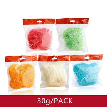 

5PCS/Pack Easter Natural Linen Fiber Shredded Paper Ribbon Chicken Nest Gift Box Filler Decorations