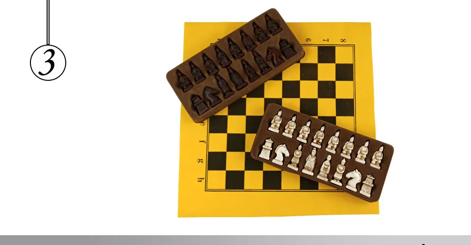 Easytoday Chess Game Set Resin Chess Pieces Synthetic Leather Flannel Chessboard Terracotta Model Table Entertainment Games Gift  (3)