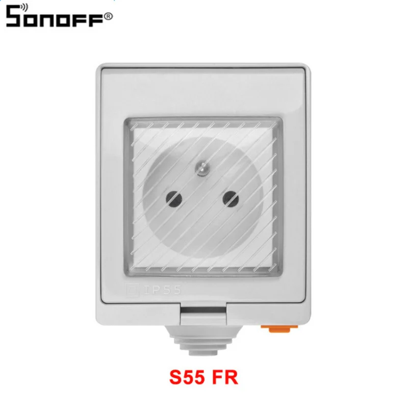 SONOFF S55 Wi-Fi умная розетка работает с Amazon Alexa Google Assistant iftt Wifi водонепроницаемый переключатель умный дом США/Великобритания/DE/FR/AU/ZA
