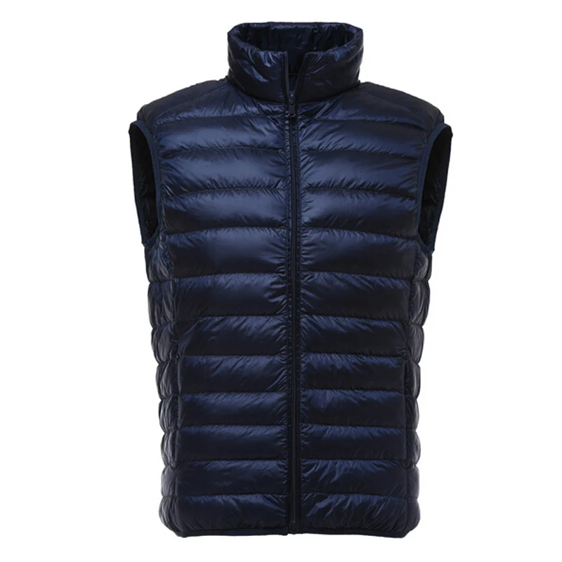vest navy Белый пуховик на утином пуху Куртки мужские осень зима Повседневное Slim Fit легкая пуховая куртка мужская ветровка мужской Куртки Новая брендовая одежда - Цвет: vest navy