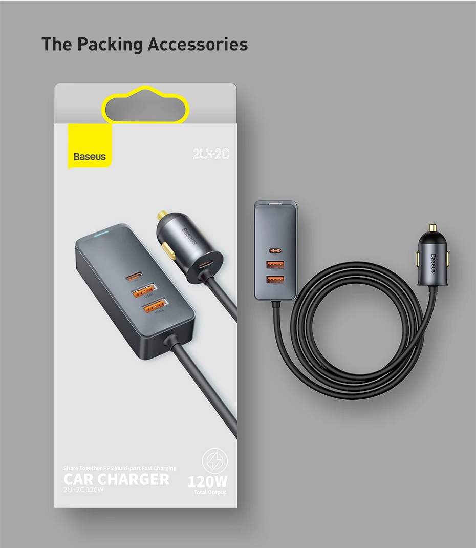 Baseus chargeur multiport rapide 120W PPS pour voiture-22