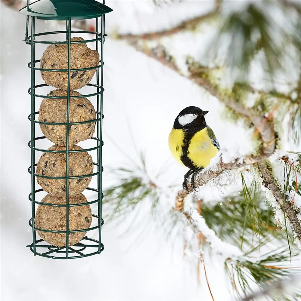 

Bird Feeder Outdoor Hanging Mesh Feeding Portable Wild Bird Iron Grease Ball Holder Bird Supplies Pet Product Park Garden Feeder