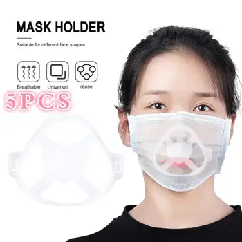 

3D Mouth Mask Support Breathing Assist Help Mask Inner Cushion Bracket Food Grade Silicone Mask Holder Breathable Valve 5PC Hot
