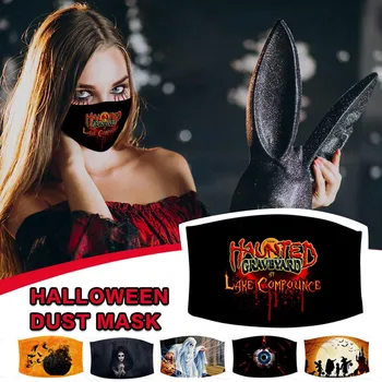 

6PCS Halloween Men Women Print Reusable Face Mask Reusable Mask Washable Mouth Mask Breathable Safe Protection Facial Mask