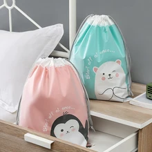 1 шт. водонепроницаемая сумка для хранения с двойным шнурком, карманная дорожная мультяшная коробка для хранения, дорожная обувь, косметичка