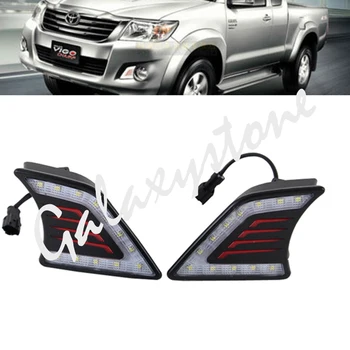 

2x White LED Daytime Running Light DRL Fog Lamps For Toyota Hilux Vigo 2012 2013 2014