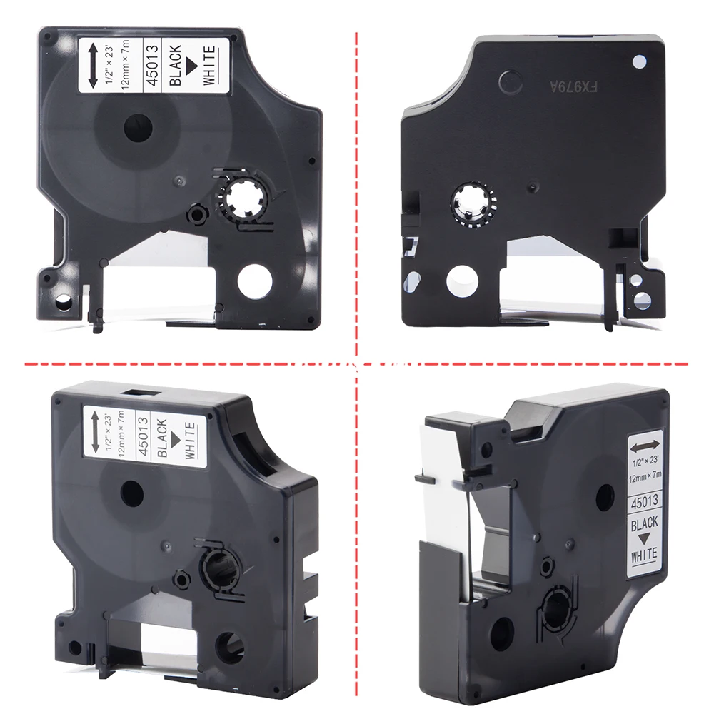Fita de Etiqueta para Dymo Labelmanager Preto sobre Branco Dymo d1 45013 45016 45017 45018 45019 45020 10pk 45013 160 280 12 mm - Imagem 5