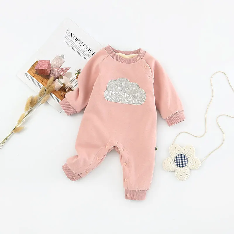 

2018 Autumn And Winter Base Versatile BABY'S Jumpsuit a Class Baby Jumpsuits Little Sun Cloud Thick Romper