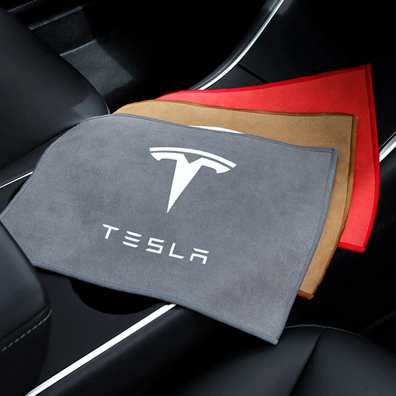 Double sided Coral fleece car cleaning cloth wash towel For Tesla Model