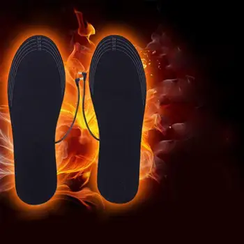 

1 Pair USB Heated Shoe Insoles Foot Warming Pad Feet Warmer Sock Pad Mat Winter Outdoor Sports Heating Insoles Winter Warm