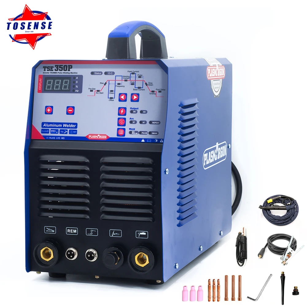 

TOSENSE Welder Machine 220V IGBT ACDC Inverter Electric Welding Machine TIG MMA Welding Semi-Automatic Machines 350A High Pulse