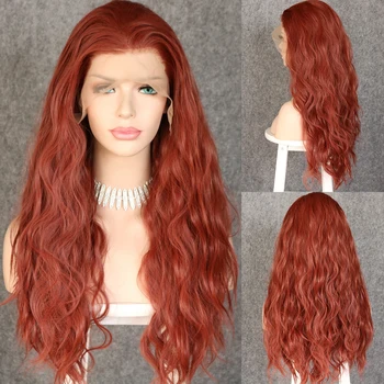 

Lvcheryl Natural Long Loose Curly 350# Color 13x6 Synthetic Lace Front Wigs Futura Hair Lace Wigs For Women