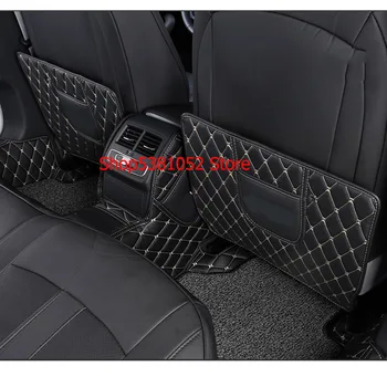 

For Audi A4 A5 A3 A6 Q5 Q7 Accessories Leather Car Rear Seat Anti-Kick Pad Rear Backrest Seats Cover Protective Mats 2 Pcs