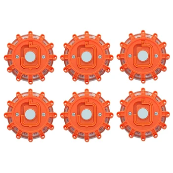 

LED Road Flare Emergency Light Disks with Carrying Case - New PRODUCT - Pack of 6
