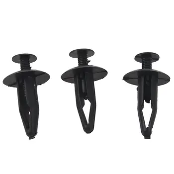 

50 Pcs 7mm Hole Plastic Fastener Rivet Push Retainer Bumper Clip Black