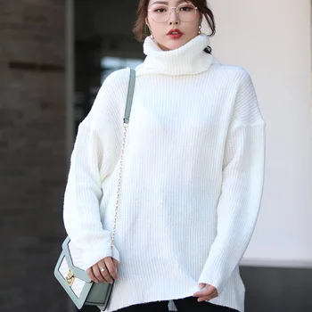 

Women's Sweater Autumn Oversize Knitted Pullovers Long Batwing Sleeve Winter Solid Women Sweaters 2020 Casual Basic Top Jumper