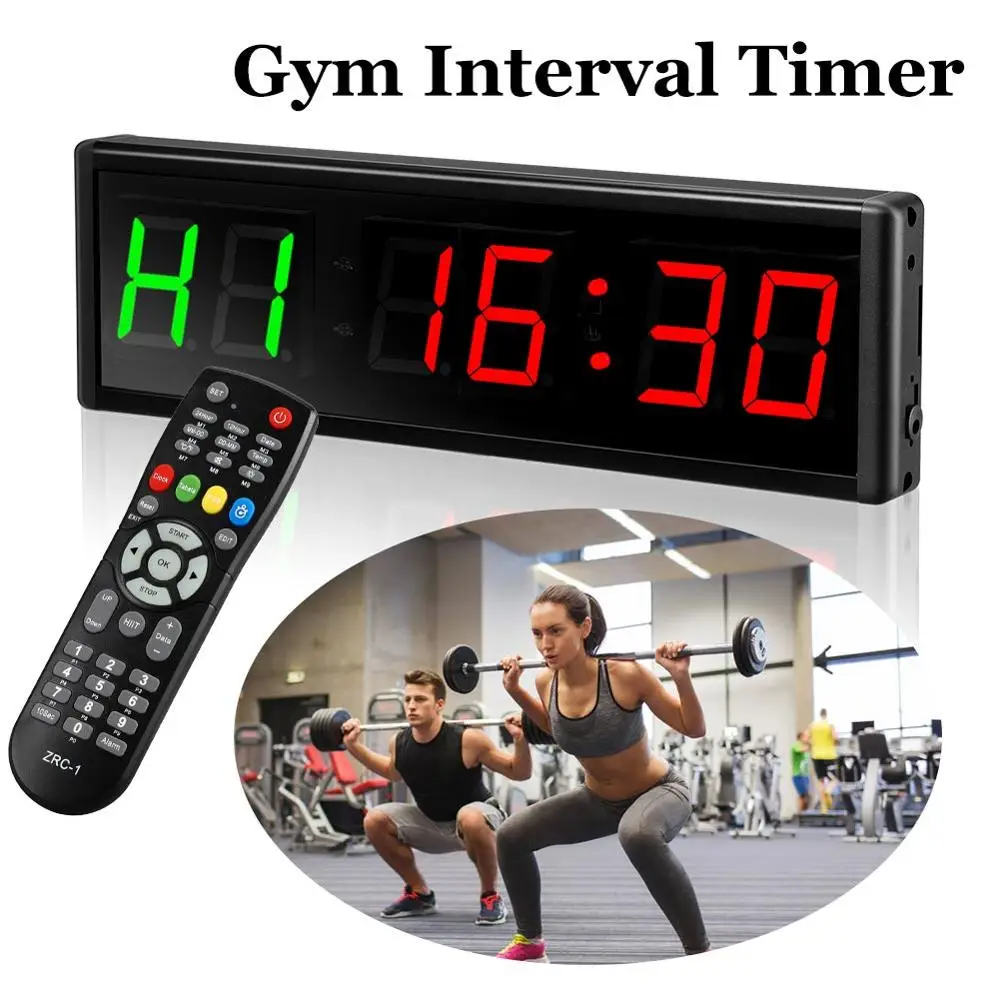 Programmable Training Timer LED Display Interval Wall Clock with Remote for Gym Fitness 5V Count Down clock | Спорт и развлечения