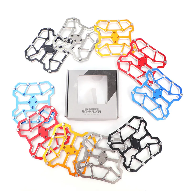

2 pcs for SPD KEO pedal bicycle platform adapter aluminum alloy bicycle clipless pedal adapter bicycle cleat pedal accessories