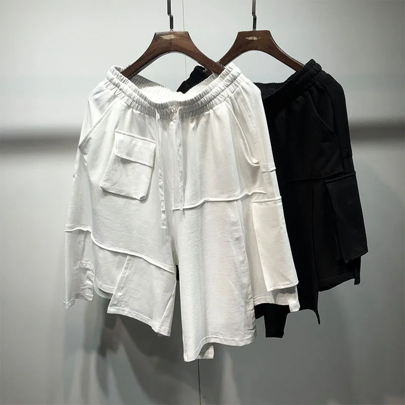 

Летние модные нестандартные брюки большого размера, свободные мужские темные шорты Harlan в стиле high street